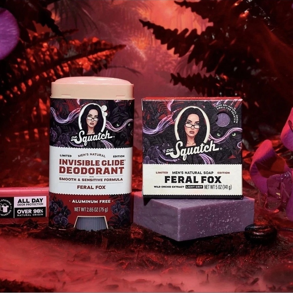 Dr Squatch Megan Fox Feral Fox Limited Edition Duo Soap and Deodorant IN HAND